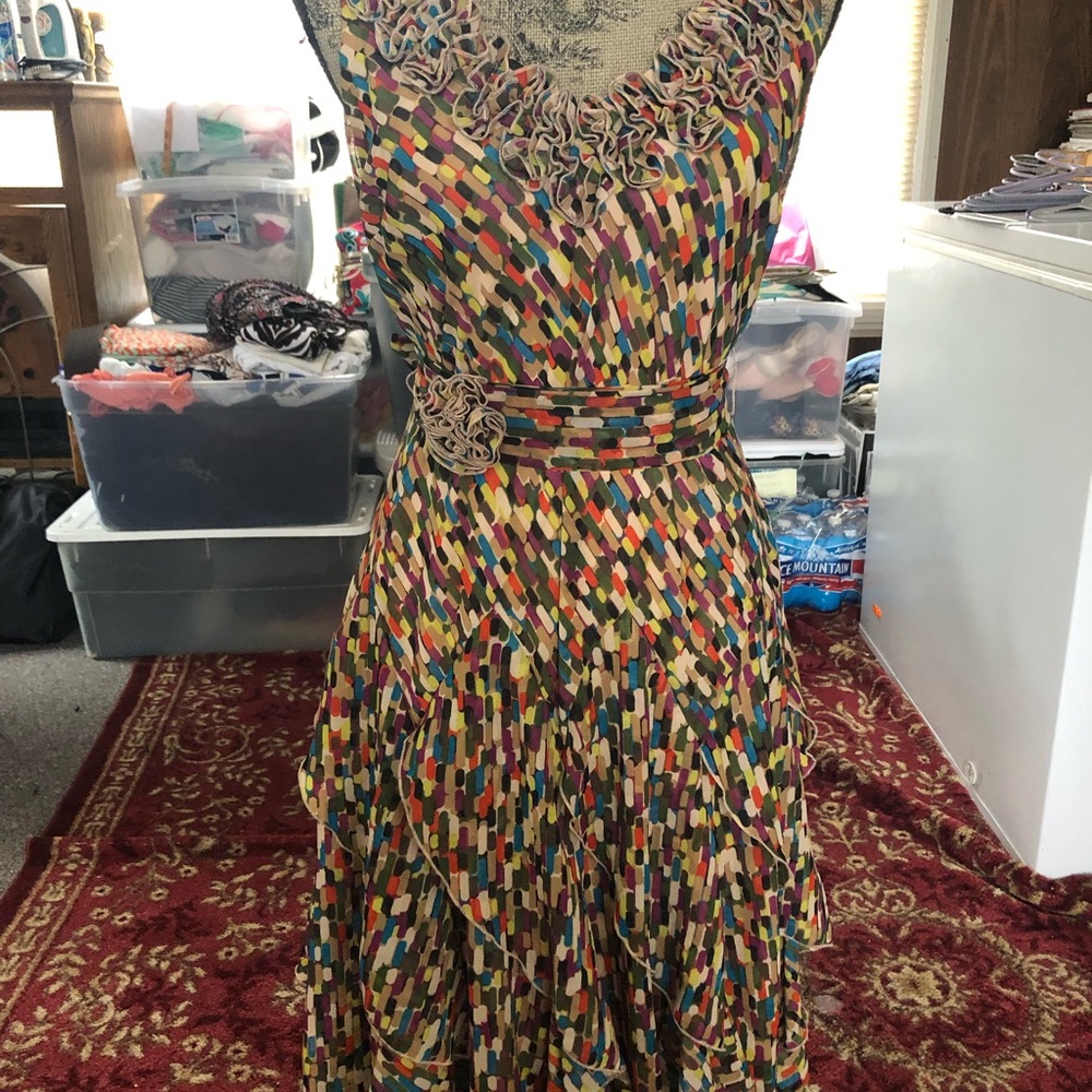 Signature Studio Multicolor Ruffled Midi Dress - Picture 2 of 6